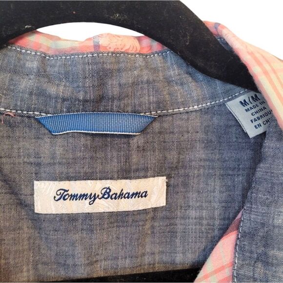 Tommy Bahama Red Plaid Pineapple Button Down Shirt - Picture 3 of 6